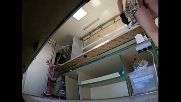 Hot and stupid girl in mini skirt and sexy panties secretly upskirted at work by her naughty boss – voyeur pov