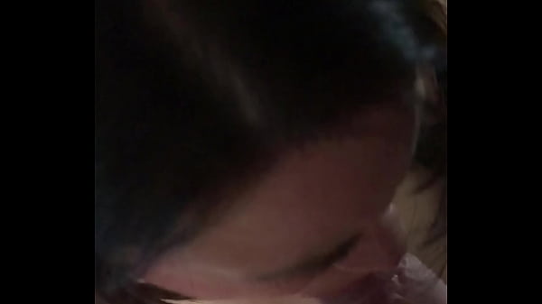 Amateur Girl sitting in Chair Giving Blowjob