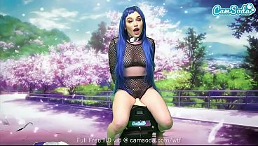 Hot Cosplay Teen sucks multiple dildos