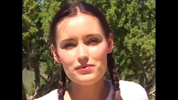 Young brunette craving pussy drilling at outdoor